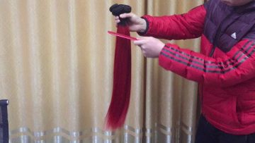 Free Sample Hair Bundles Cuticle Aligned  Raw Burmese Hair Indian Body Wave Two Tone Ombre 1B/Red Virgin Human Hair1