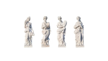 Italian Artisan's Four Seasons Marble Statue Collection