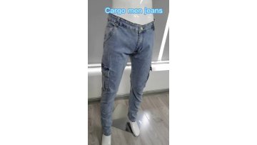 Wholesale Stretch Men's Trend Knee Ripped Zipper Skinny Pants Jeans1