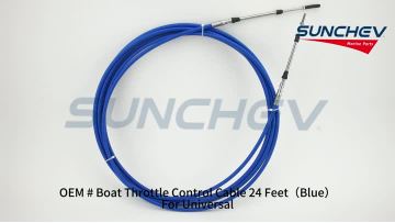 Boat Throttle Control Cable 24 Feet（Blue）