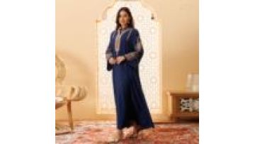 AB420 Embroidery Modest Abaya  Gown Abaya Dubai Dress for EID Women Clothing Muslim Luxury Evening Dress1