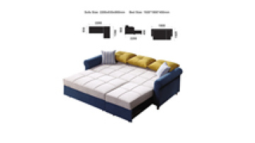 Nordic modern minimalist indoor multi-functional metal foldable pull rod solid wood fabric sofa bed1