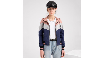 Contrast Color Hoodie Windbreaker Jacket