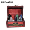 Natural Crystal point magic wand Hexagonal crystal column 7-Star array Treasure Box Home Decoration Gifts