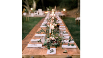 Best Selling Quality  Commercial Furniture Rectangle Shape Nature Wood Hotel Banquet Wedding Folding Wooden Outdoor Table1