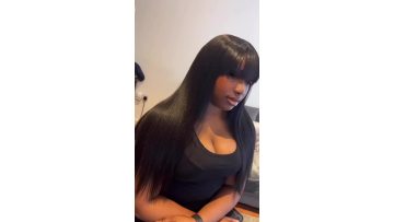 Straight 5X5 Lace Front Wigs with Bangs