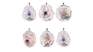 Silver Druzy Crystal Cave Pendant SP1735S
