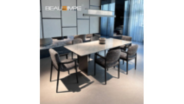Linha minimalist modern design long dining table marble table top luxury dining  chair sets home furniture dining table1