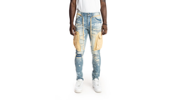 Factory High Street Hip Hop Washed Custom Denim Mens jeans pant1