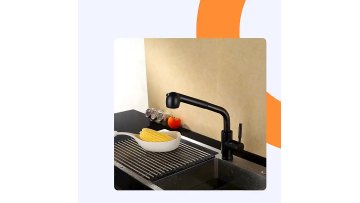 Farmhouse Single Lever Black Kitchen Faucet Single Hole Deck Mounted Sink Mixer1