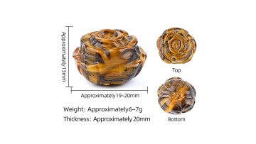 20mm Craved Rose Flower Shape Gemstone Ornaments SP2066-MV3