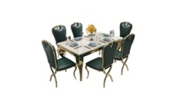 Stainless Steel Rectangle Minimalist Dining Table DTC0031