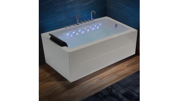 67 in. Acrylic Center Drain Rectangular Alcove Whi