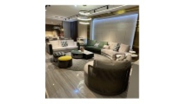 Italian Luxury Modern Frosted Cowhide Combination Curved Sofa for Hall Villa Living Room Furniture Suit1