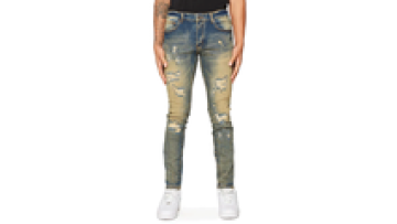 Wholesale Stylish High Quality Ripped High Street Skinny Denim Jeans For Men1