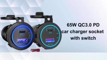 Newest 12V Outlet Laptop Adapter 2 Pack USB-C 3.0 and 18W QC3.0 Multi Car USB Port 12V Socket 65W USB Charger1