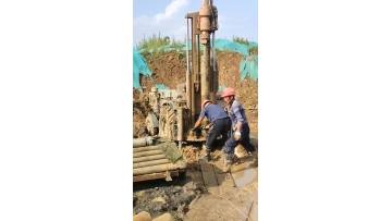 200s tractor water well drilling rig at worksite.mp4