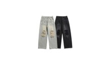 Custom Streetwear High Quality Trouser Baggy Washed Wide Leg Jeans For Men1