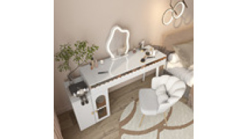 Retractable cream style makeup table bedroom simple French light luxury storage cabinet integrated dressing table1