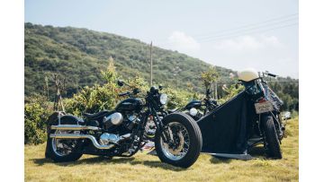 vintage bobber style motorcycle
