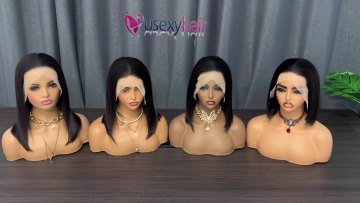 Svolna Bob Straight Wig Glueless Full HD Lace Frontal Human Hair Wigs for Black Women Raw Peruvian Hair Swiss Lace Front Wigs1