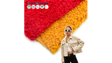 Customizable 400gsm 100% Polyester Soft Plain Dyed Teddy Sherpa Knitted Fleece Fabric for Winter Series1