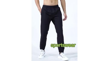 Gym Pants Men Ankle Banded Pants Sports Sweatpants Jogger Blank White Gray Loose Pants Trousers1