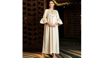 2023 New Saudi Arabia Abaya Designs Abaya Plus Size V-neck Lotus Leaf Sleeve Clothing Dress  Muslim Women's Clothing Dress1