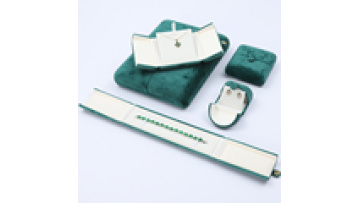 Hanhong Wholesale Custom logo luxury jewelry Packaging Earrings bracelet necklace Ring box Storage Green velvet jewelry box1