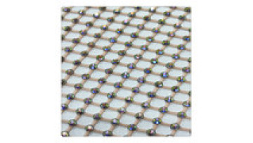 luxury stone lace fabric holographic fishnet crystal rhinestone fabric beaded lace for dress1