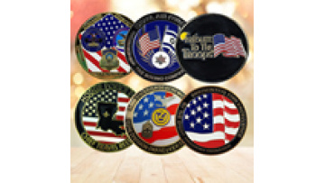 Custom zinc alloy metal engraved logo gold enamel challenge coins1