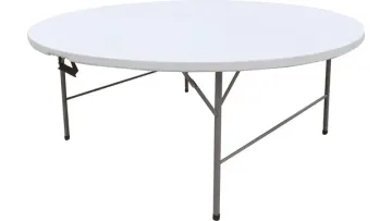 Factory Wholesale Cheap Folding Plastic Round Tables Outdoor Wedding Banquet Event Party Rental 4FT 5FT 6FT Metal Iron White HDPE Hotel Garden Dining Table1
