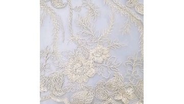 2021 new arrivals cheap embroidery 3d net fabric embroidery lace yellow cord lace  polyester fabric1