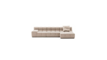 Hotel Furniture Large Living Room Leather Fabric With Ottoman Sofa Set1