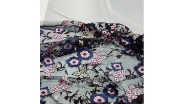 2021 new balck 3d flower embroidery tulle fabric african lace fabrics embroidery tulle lace fabric for women evening dresses1