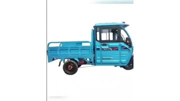 Blue windproof and rainproof electric tricycle