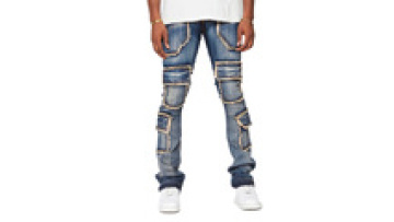 Hot Sell Wash Long Cheaper Daily Skinny baggy Stack Straight High Quality Men Jeans Pants In Stock1