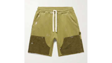 Custom Terry Cloth Splattered Paint Men 5 Inch Inseam Shorts Custom Logo Cargo Shorts1