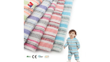 New Arrival Sustainable 91.7% Cotton 5%spandex 3.3% Viscose Soft Woven Yarn Dyed Fabric for Baby Garment1