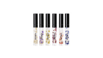 organic Nude vegan glossy vendor clear private label flower Plant petal lip gloss oil1