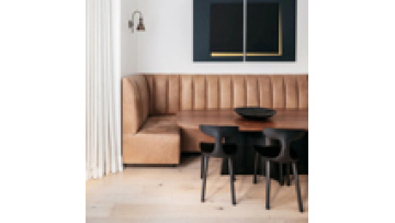 Factory  direct modern furniture cafe I shape leather and wood sectional bench booth sofa for restaurants seats1