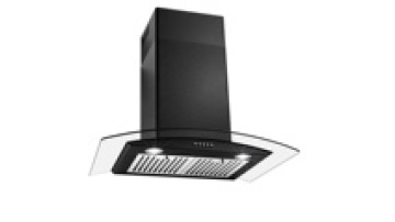 Glossy matt black 600mm Super slim curved glass hood /electric switch kitchen chimney/suction fan with filter cooker hood1