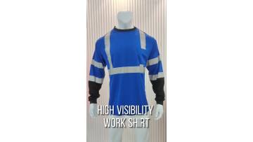 Men's Hi Vis Blue Safety Shirt