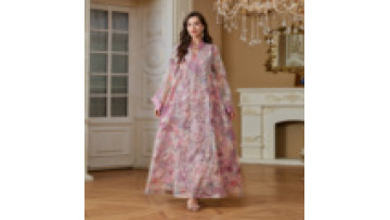 Couture Floral Print Kaftan Abaya Luxury Embellished Modest Maxi Dress Boutique Evening Collection1