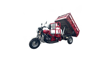 A Tuktuk Tricycle using hydraulic system for unloa