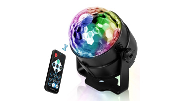 7 Colors Sound Activated Remote Control Dj Lights Rotating crystal disco ball lights Strobe led mini stage party lights1