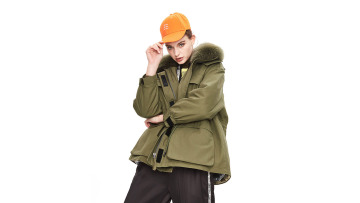 Winter Clothing Ladies Solid Color Loose Parka Jacket