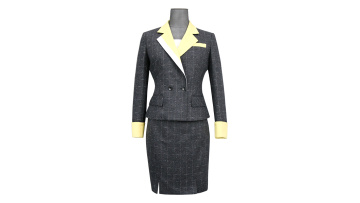 Customized fashion wool fabric ladies office wear skirt suit 2 piece suit for ladies1