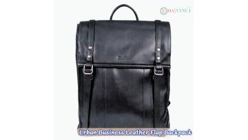 Urban Business Leather Flap Backpack