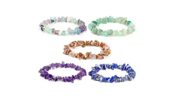 Crystal Amethyst Pink Crystal Red Agate Sea Blue Treasure Amazon Semi Precious Stone Fashion Crystal Amethyst Chips Stone Bracelet1